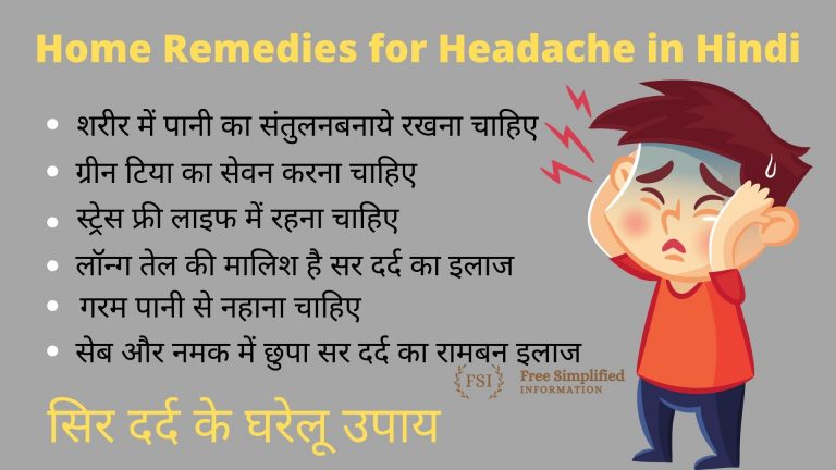 सिर दर्द के घरेलू उपाय – 8 Home Remedies for Headache Tips in Hindi